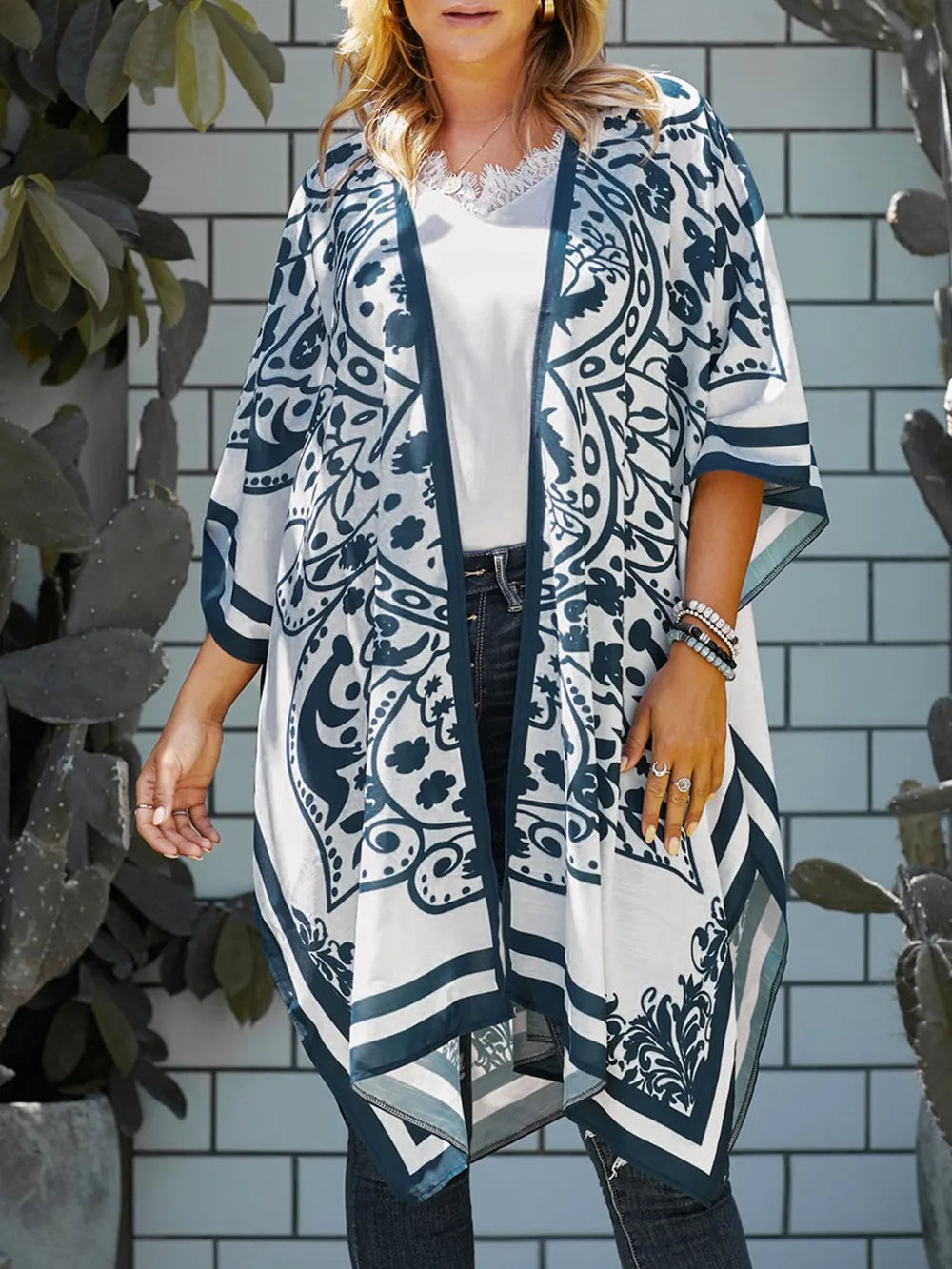 Printed Open Front Cover-Up - Treasured Gift's & More
