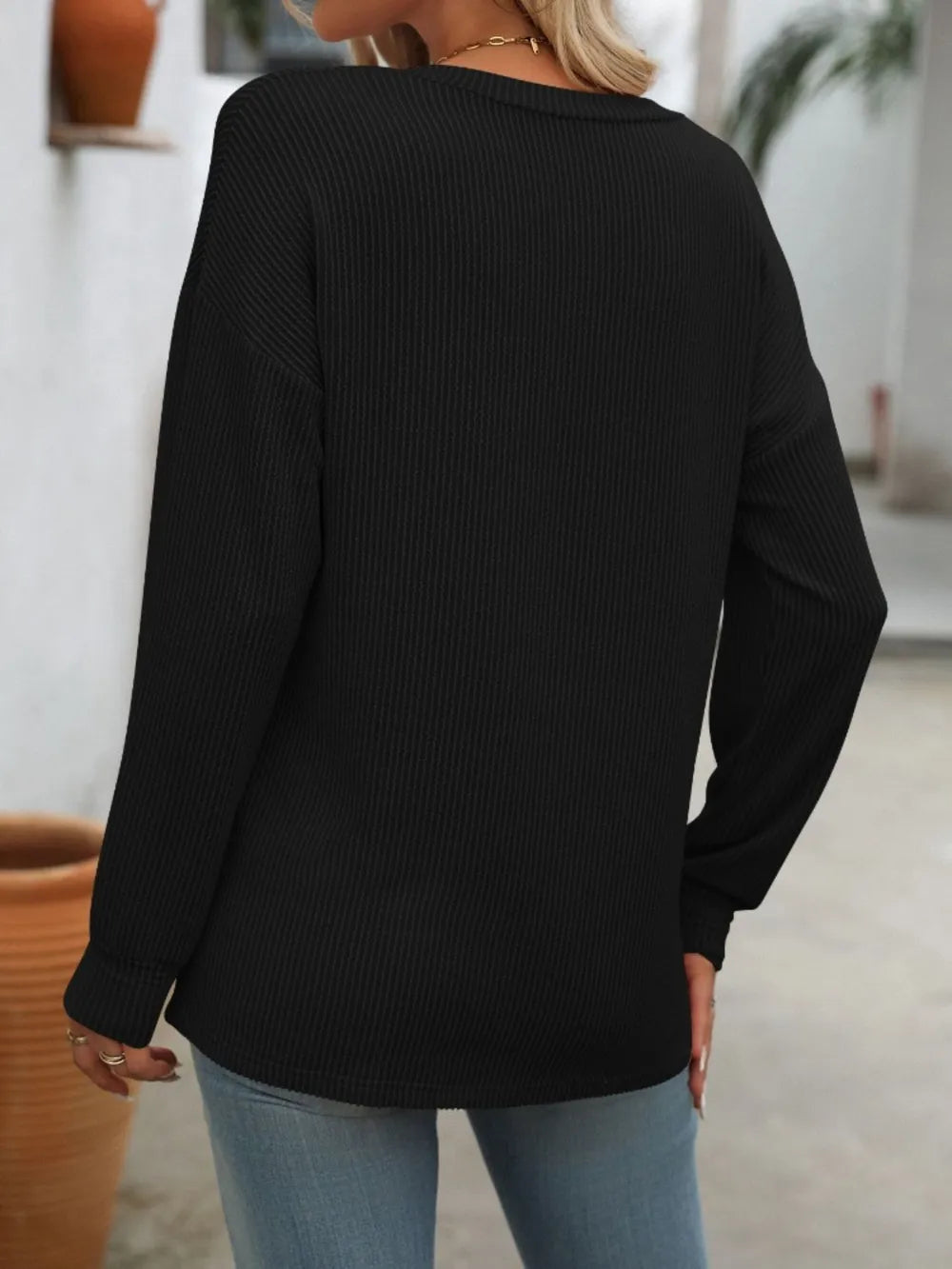 Mandy V-Neck Long Sleeve T-Shirt - Treasured Gift's & More