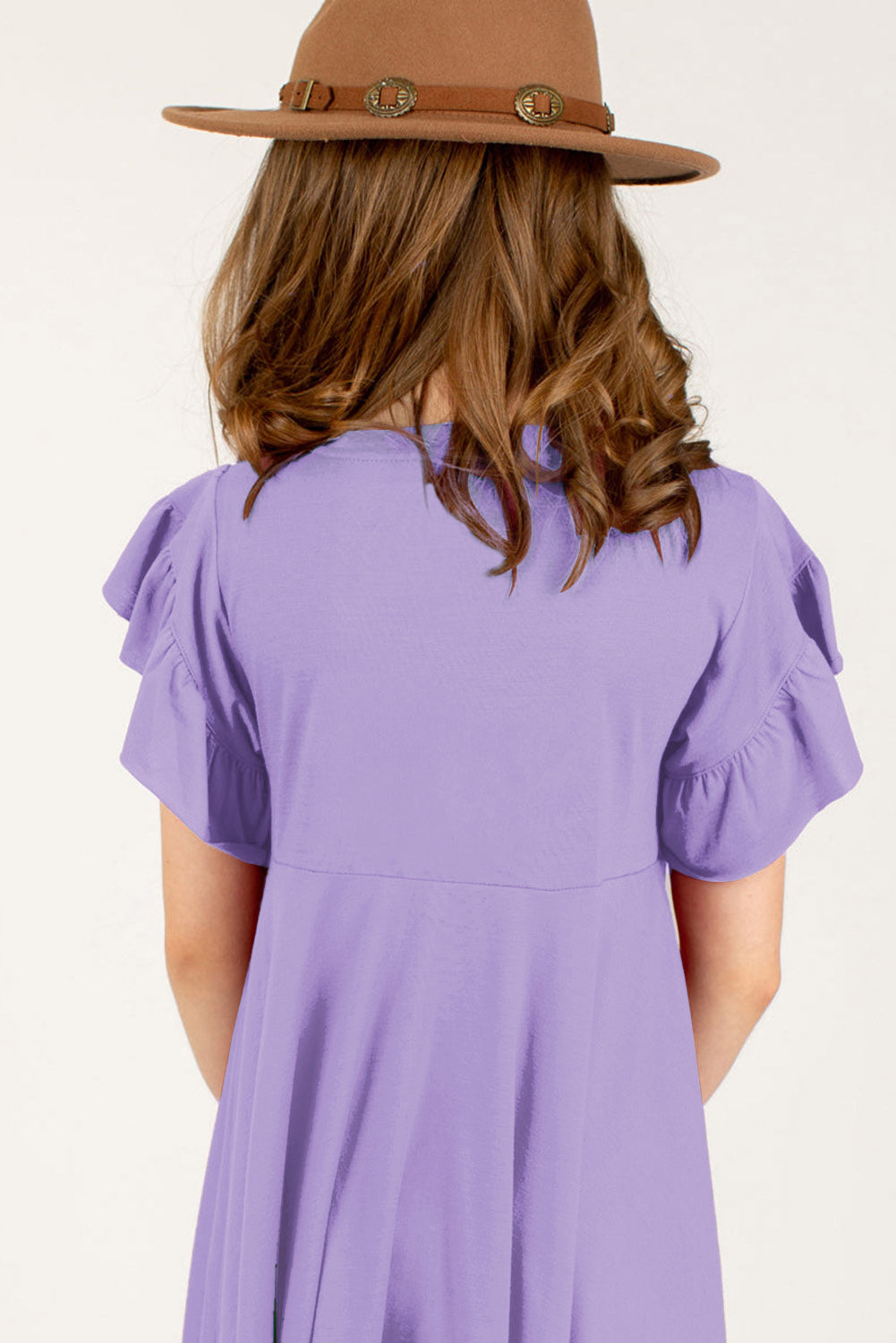 Round Neck Petal Sleeve Dress - Treasured Gift's & More