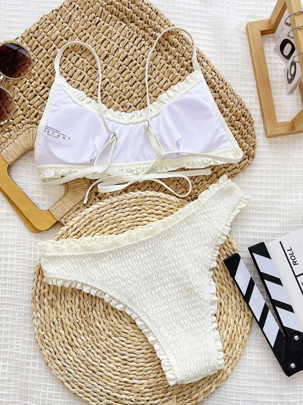 Frill Textured Spaghetti Strap Two-Piece Swim Set - Treasured Gift's & More