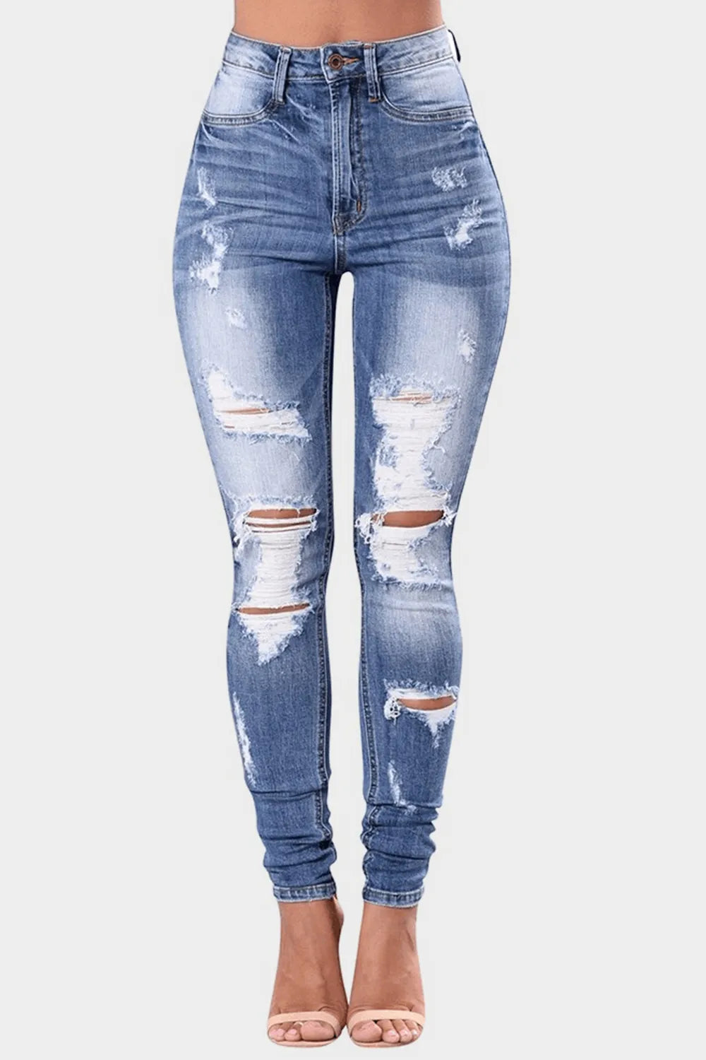 Full Size Distressed Skinny Jeans Plus Size - Treasured Gift's & More