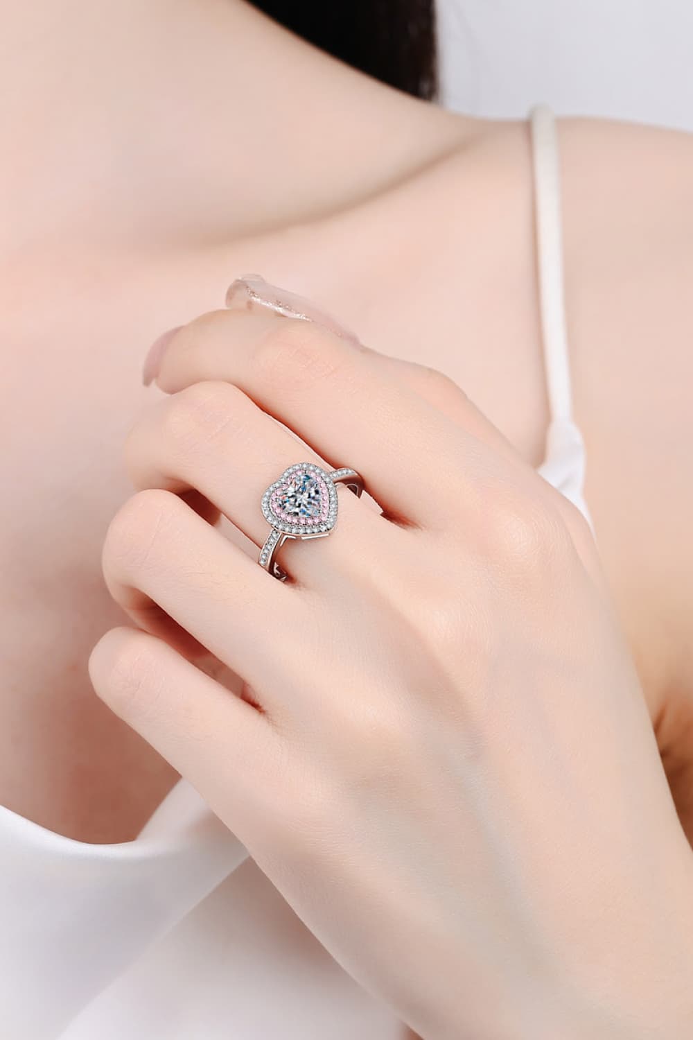 1 Carat Moissanite Heart 925 Sterling Silver Ring - Treasured Gift's & More