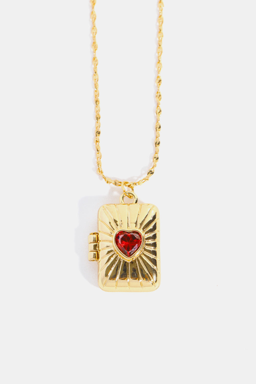 Heart Zircon Box Pendant Copper Necklace - Treasured Gift's & More