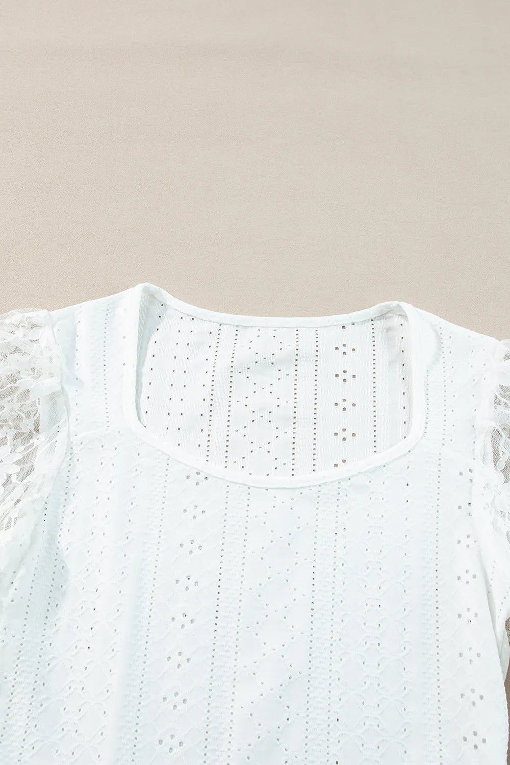 Eyelet Lace Long Sleeve Bodysuit - Treasured Gift's & More