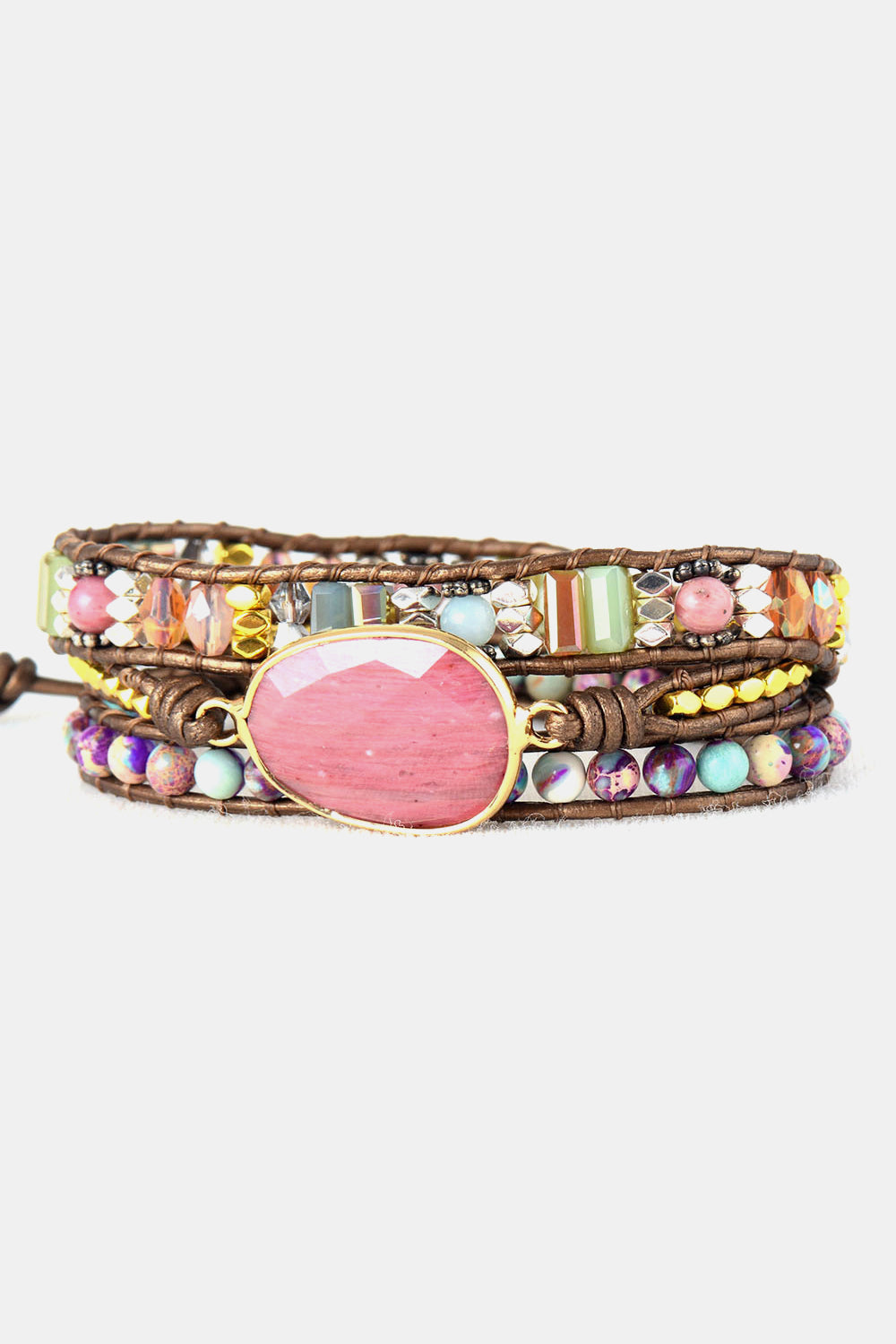 Handmade Crystal Beaded Natural Stone Bracelet - Treasured Gift's & More