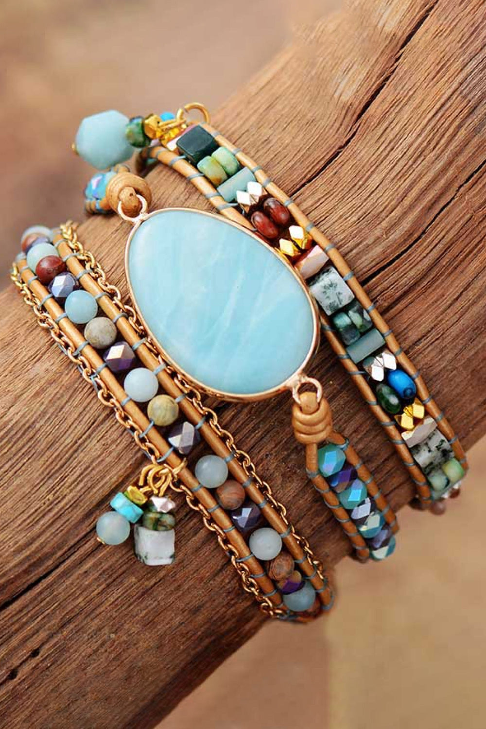 Handmade Natural Stone Beaded Triple Layer Bracelet - Treasured Gift's & More