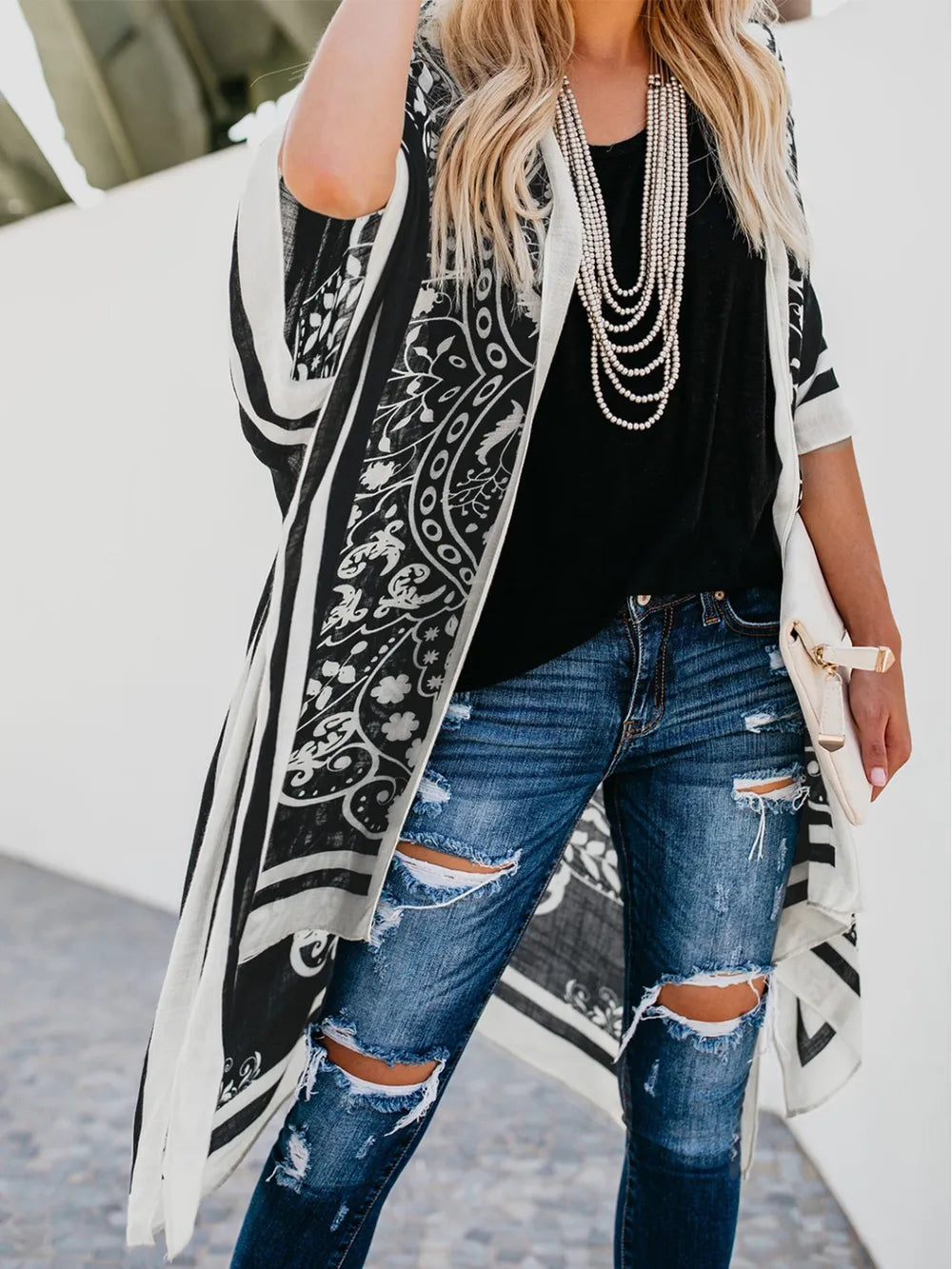 Printed Open Front Cover-Up - Treasured Gift's & More