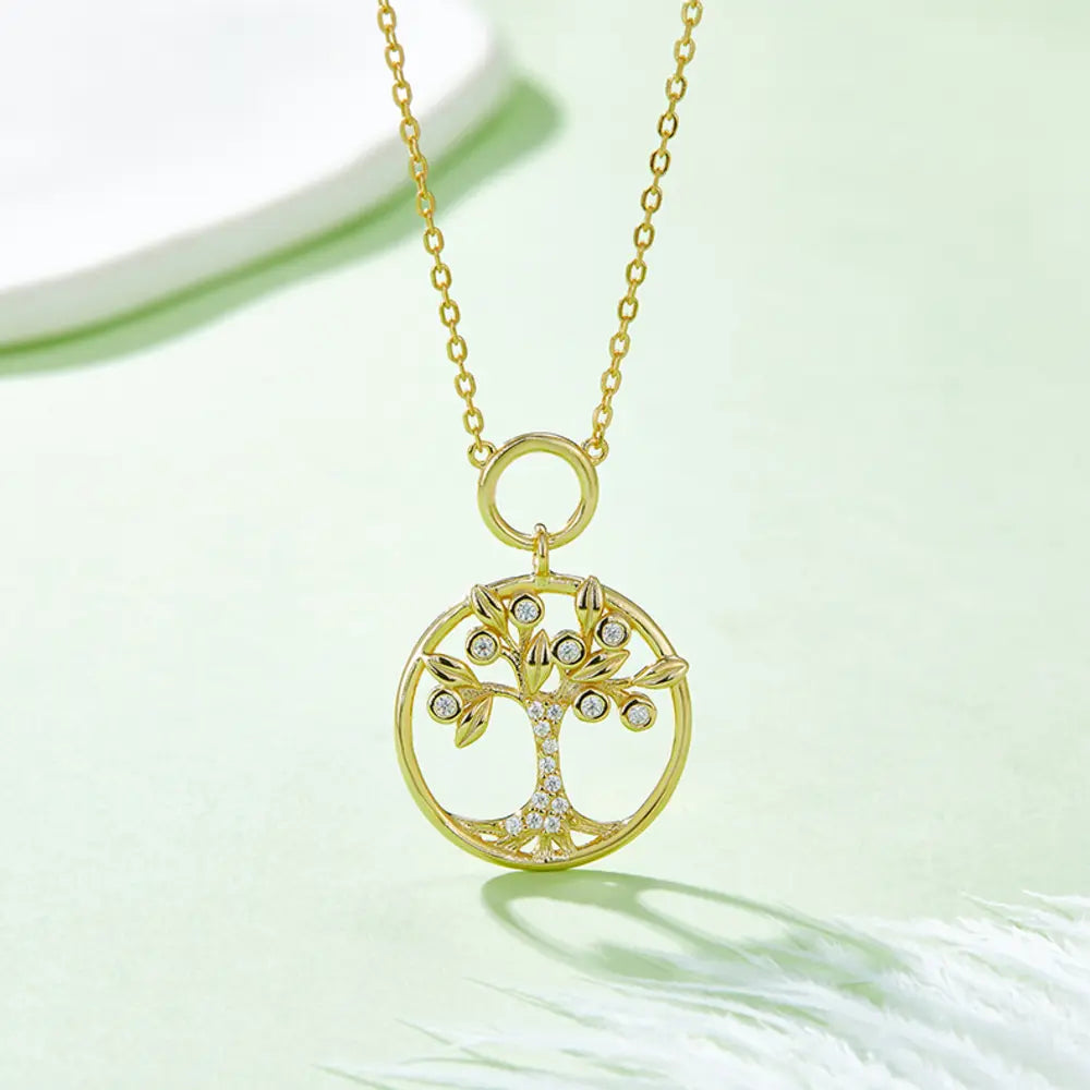 Moissanite 925 Sterling Silver Tree Of Life Pendant Necklace - Treasured Gift's & More