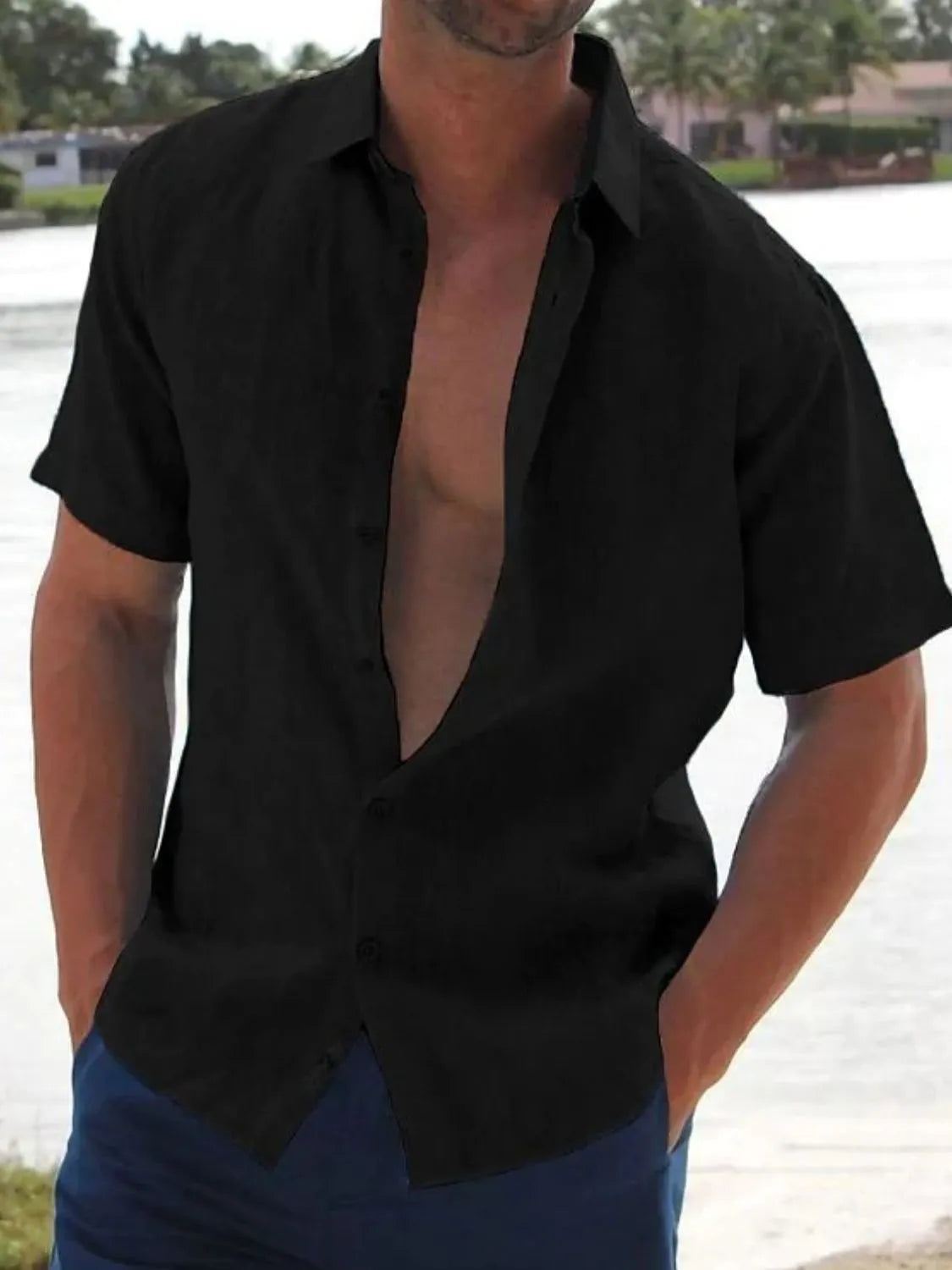 Men's Full Size Button Up Short Sleeve Shirt Plus Size - Treasured Gift's & More