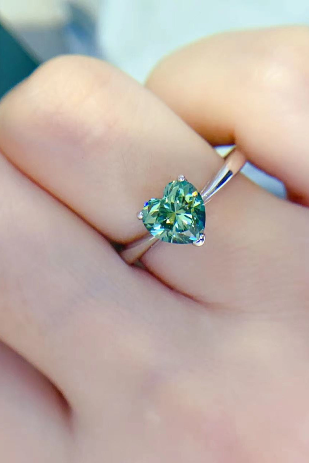 1 Carat Moissanite Heart 925 Sterling Silver Ring - Treasured Gift's & More