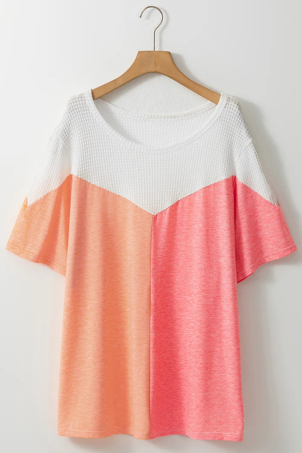 Plus Size Color Block Round Neck Short Sleeve T-Shirt - Treasured Gift's & More