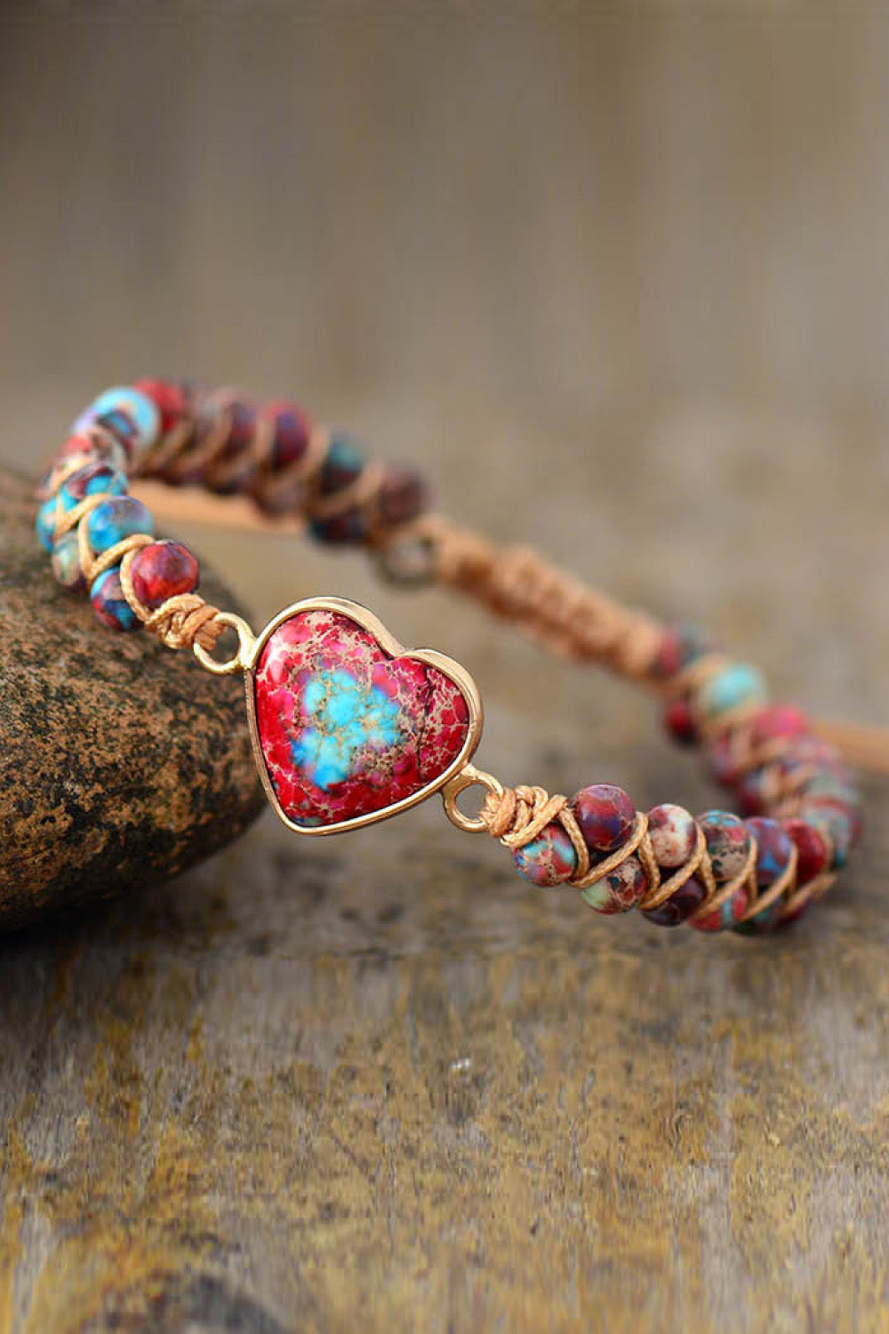 Handmade Heart Shape Natural Stone Bracelet - Treasured Gift's & More