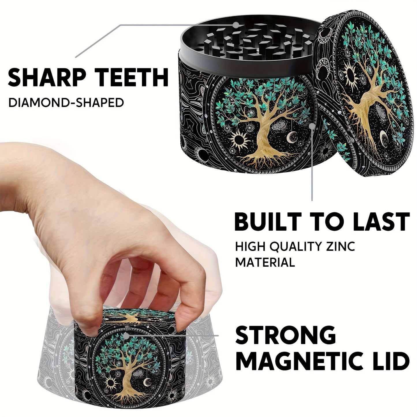 1pc, Premium Metal Spice Grinder