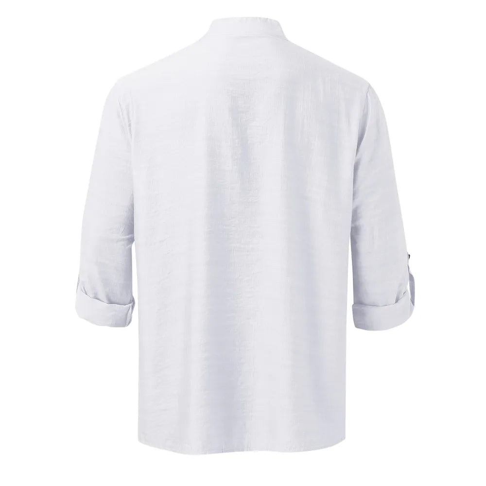 Men's Full Size Half Button Long Sleeve Shirt Plus Size - Treasured Gift's & More