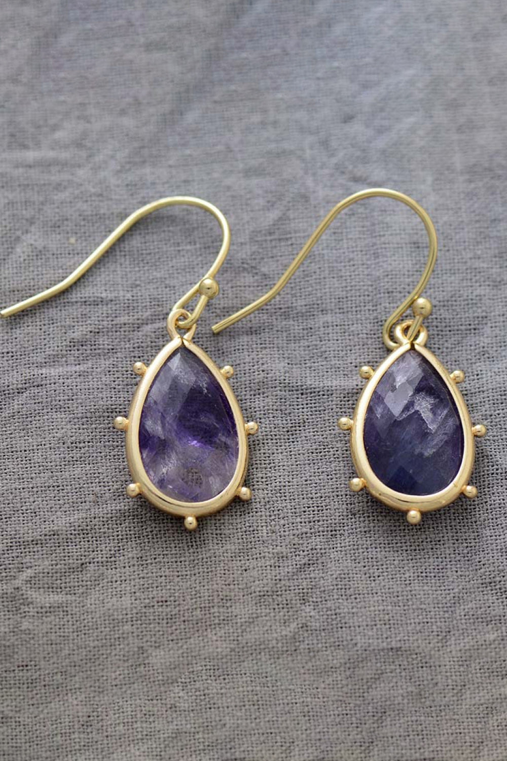 Natural Stone Teardrop Earrings - Treasured Gift's & More