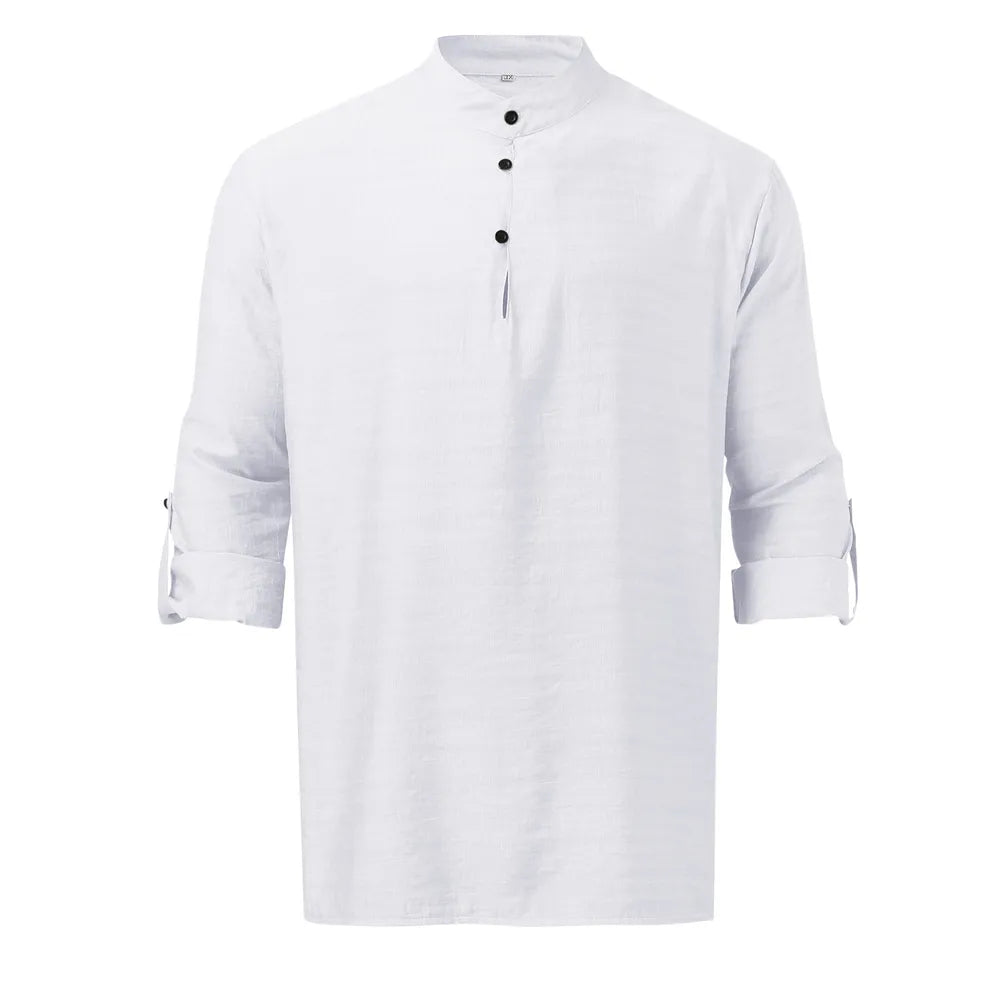 Men's Full Size Half Button Long Sleeve Shirt Plus Size - Treasured Gift's & More