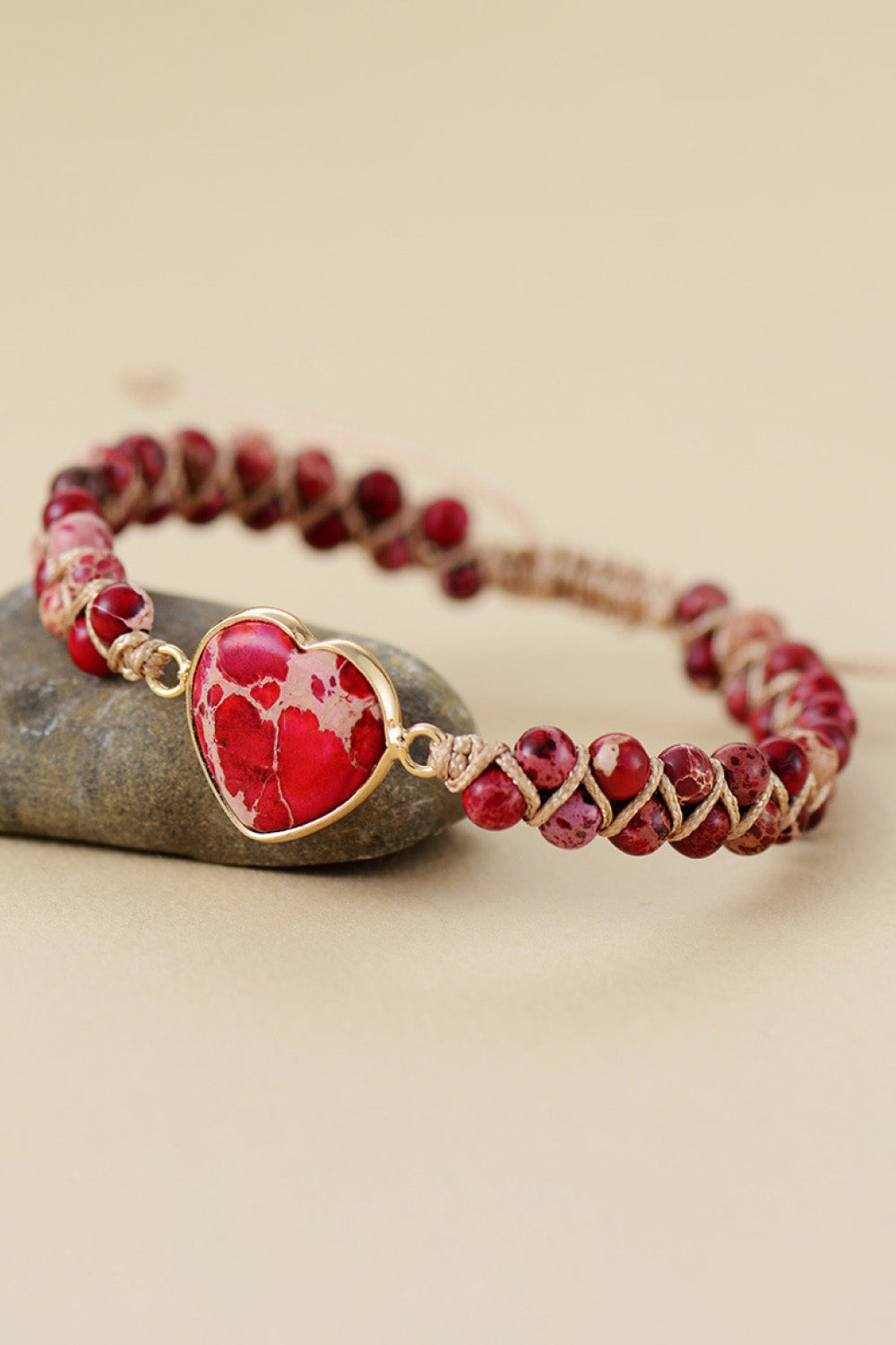 Handmade Heart Shape Natural Stone Bracelet - Treasured Gift's & More