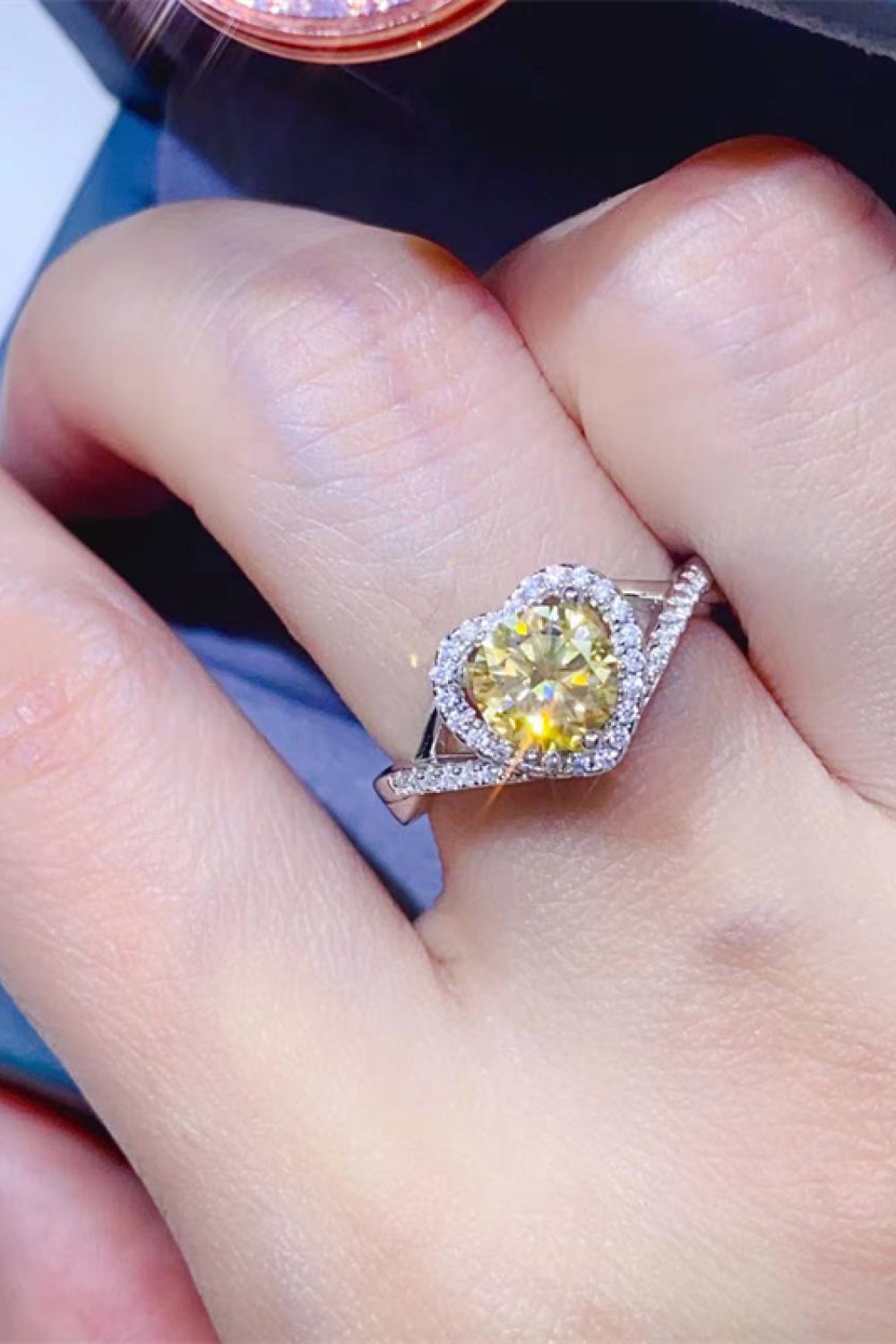 Adored 1 Carat Moissanite 925 Sterling Silver Heart Ring - Treasured Gift's & More