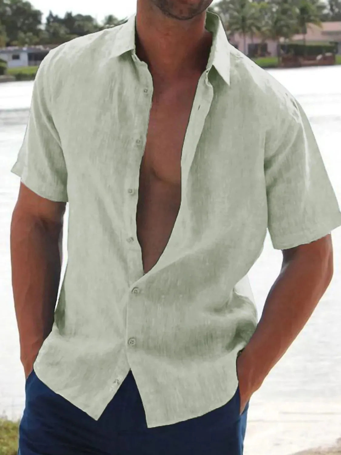 Men's Full Size Button Up Short Sleeve Shirt Plus Size - Treasured Gift's & More