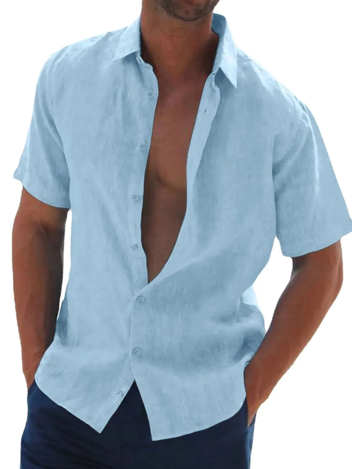 Men's Full Size Button Up Short Sleeve Shirt Plus Size - Treasured Gift's & More