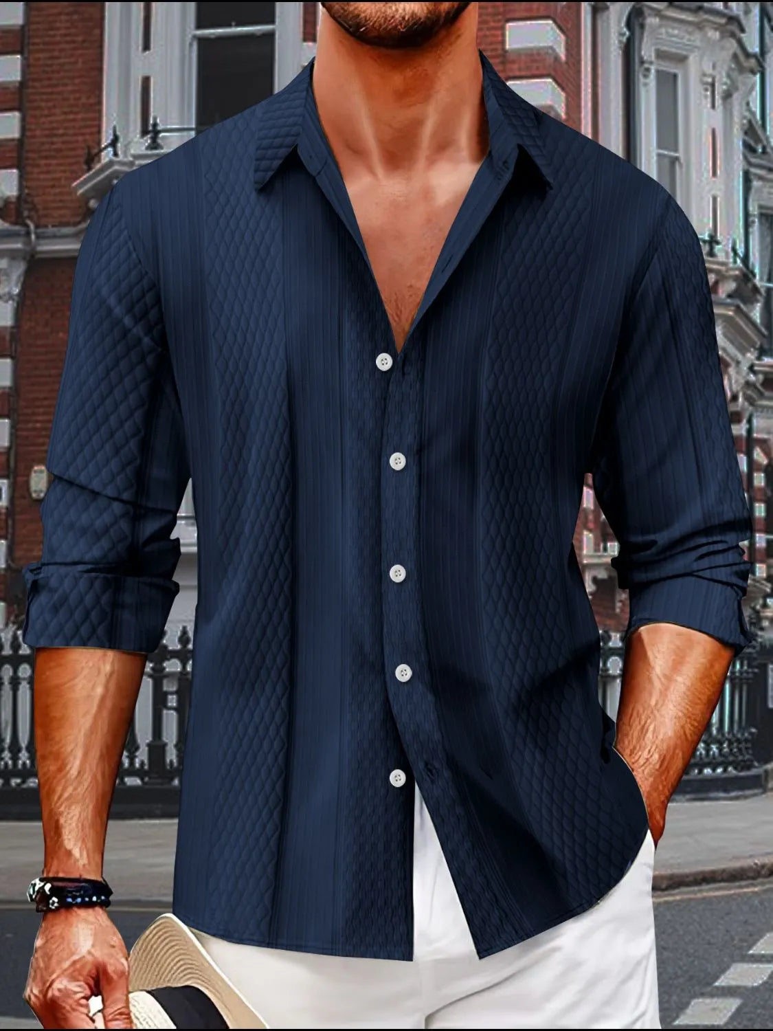 Men's Full Size Button Up Long Sleeve Shirt Plus Size - Treasured Gift's & More