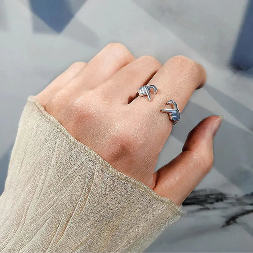 Hand Heart Shape 925 Sterling Silver Open Ring - Treasured Gift's & More