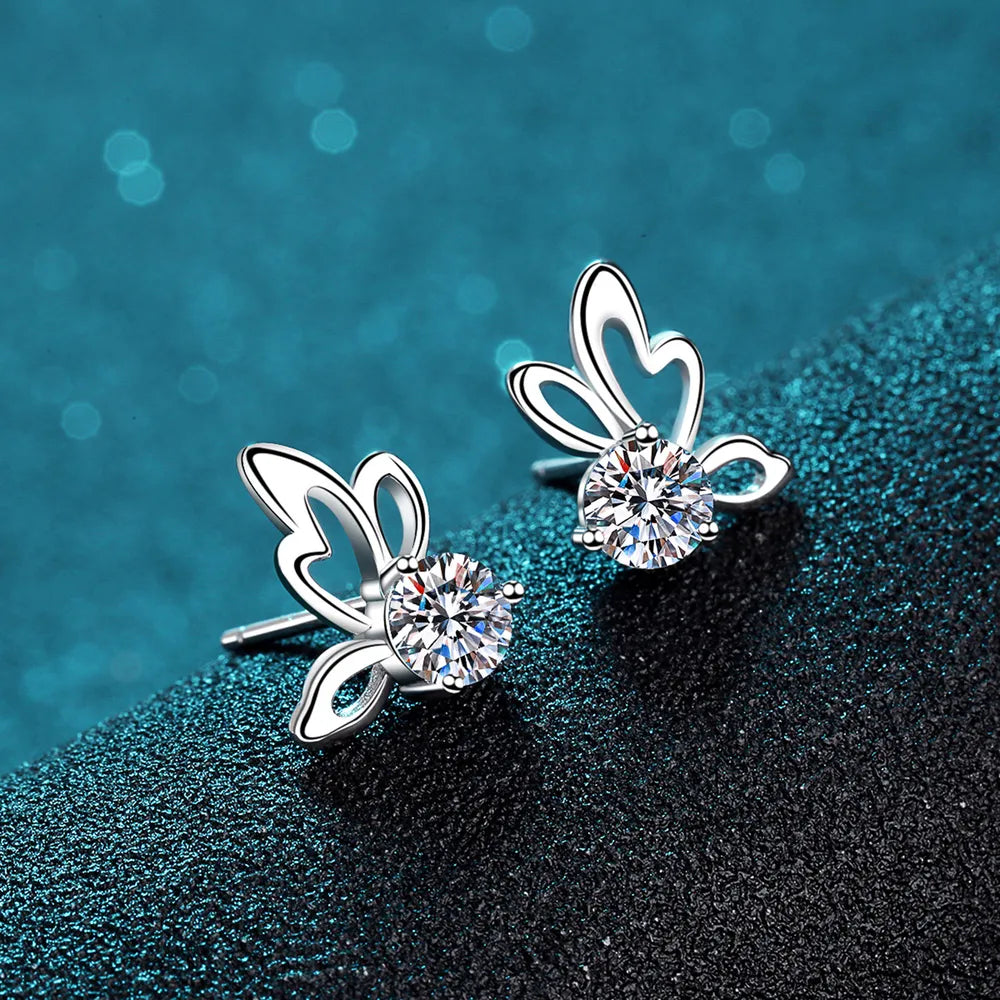 1 Carat Moissanite Butterfly Shape Earrings - Treasured Gift's & More