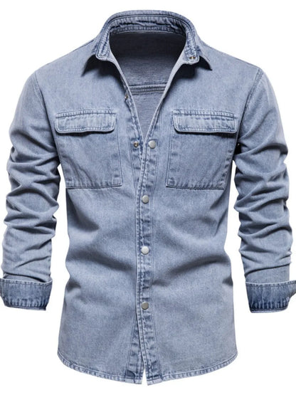 Men's Button Down Chest Pocket Denim Jacket - Treasured Gift's & More