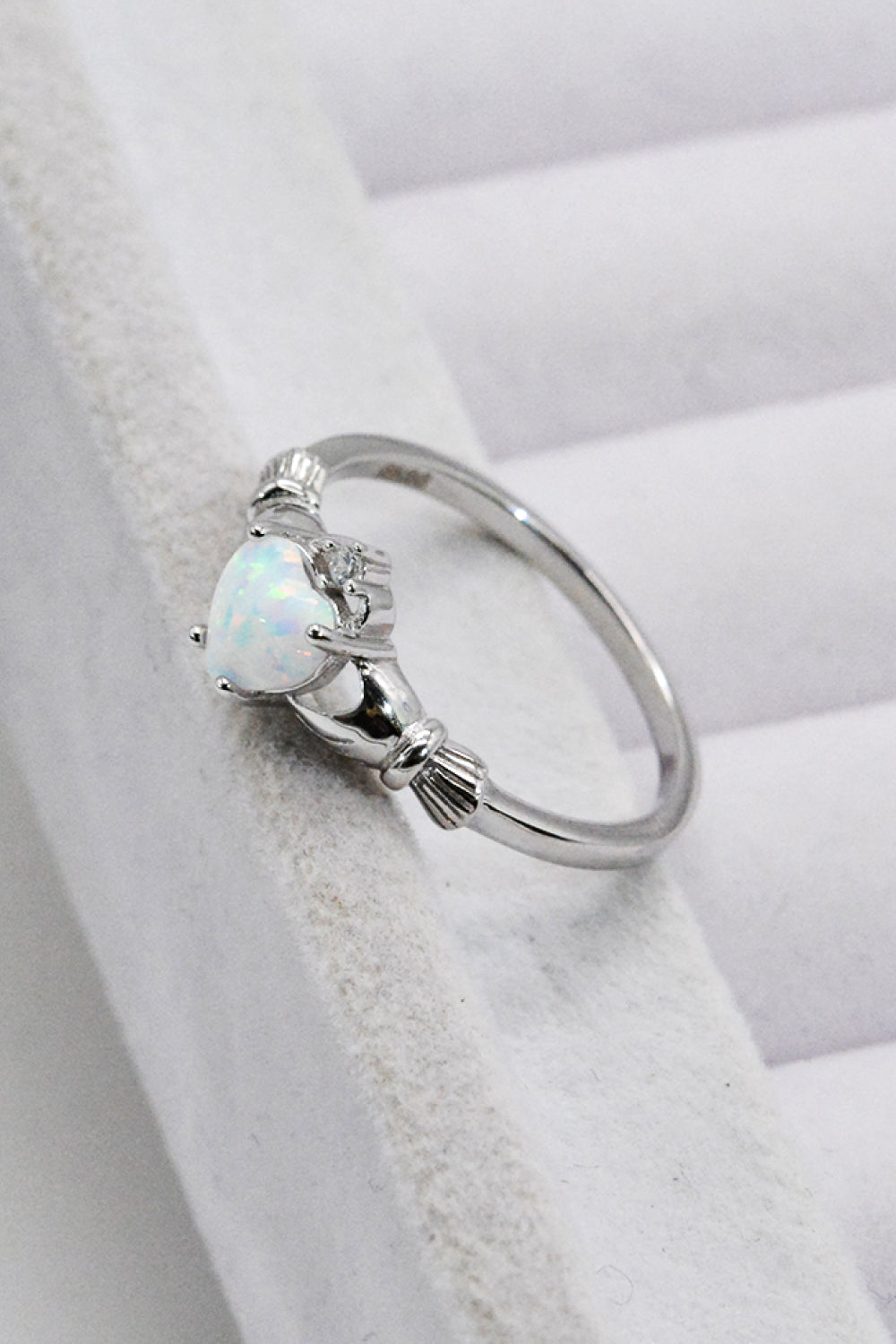 925 Sterling Silver Heart Opal Ring - Treasured Gift's & More
