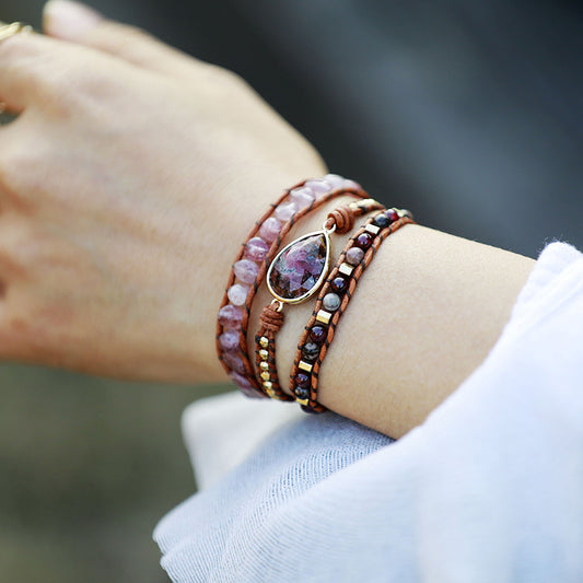 Natural Stone Layered Bracelet - Treasured Gift's & More