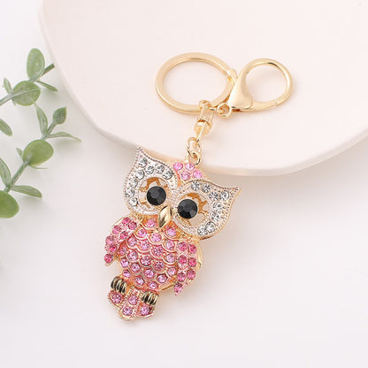 Creative bag pendant with stone inlaid cartoon owl - Just $9.20! Shop now at Treasured Gift's & More