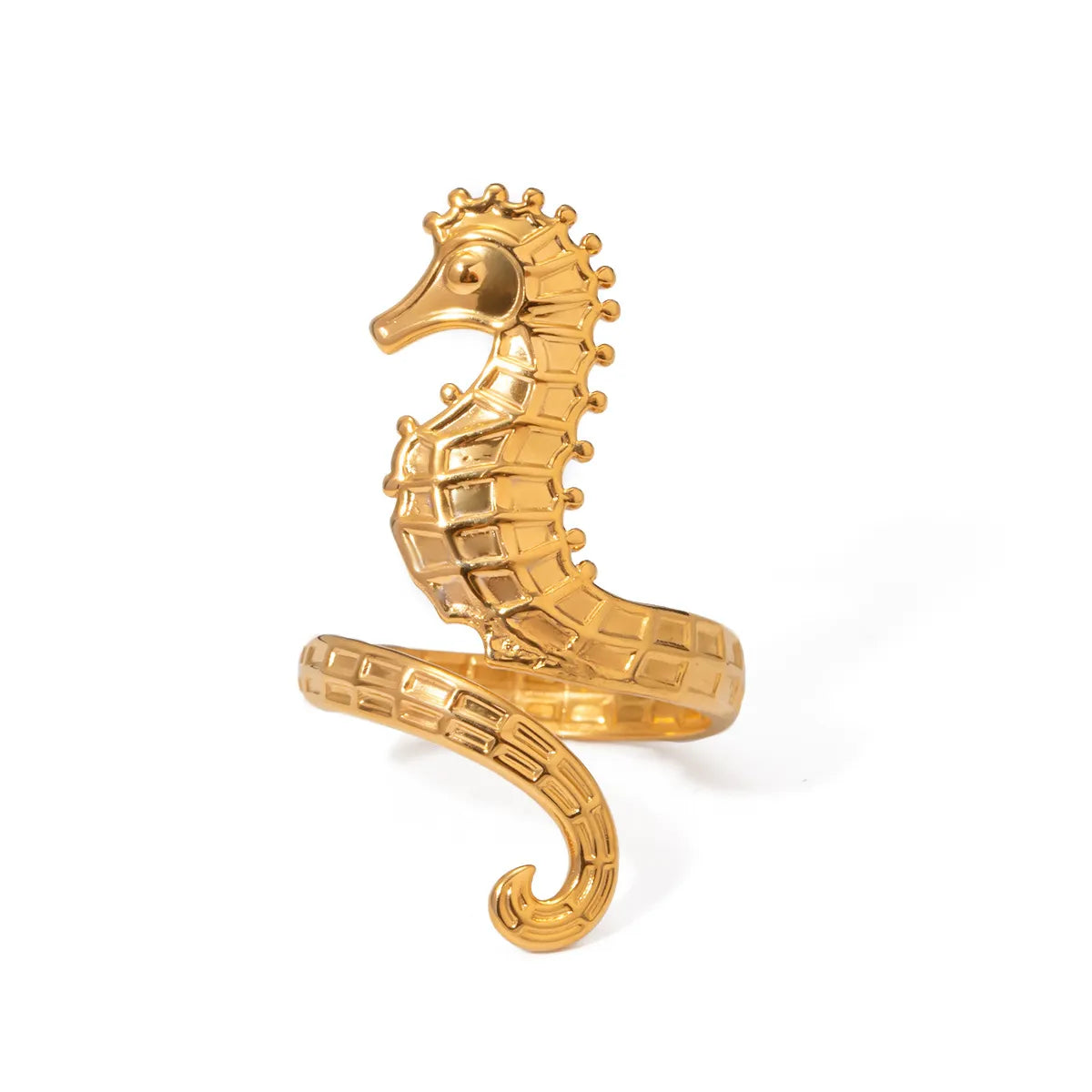 18K Gold-Plated Seahorse Wrap Adjustable Ring - Treasured Gift's & More