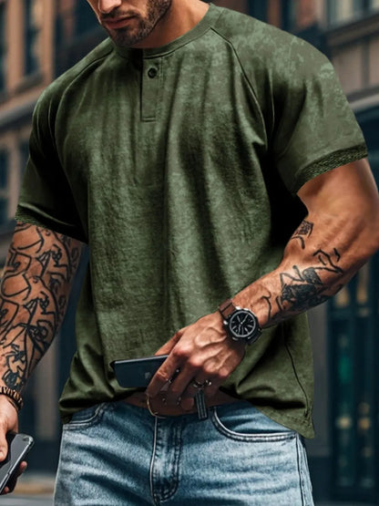 Men's Full Size Round Neck Short Sleeve T-Shirt Plus Size - Treasured Gift's & More