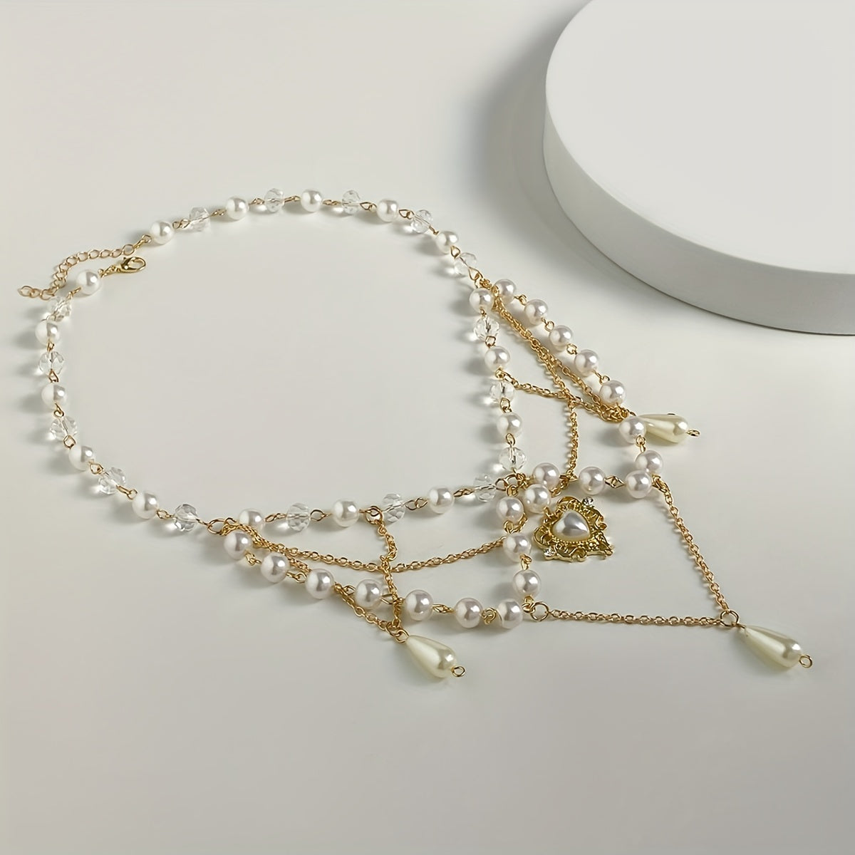 Crystal Hollow Love Heart Pendant Necklace
