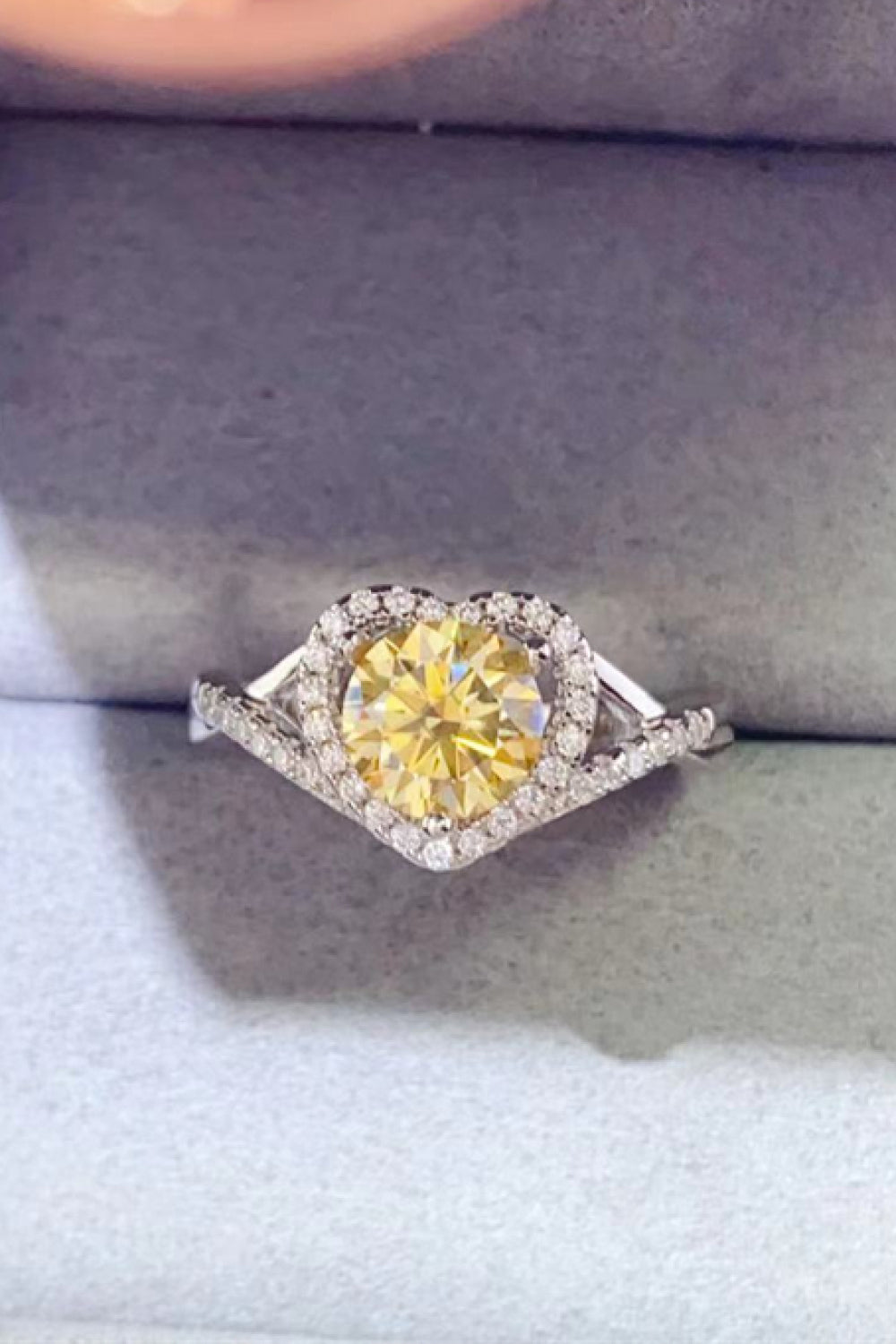 Adored 1 Carat Moissanite 925 Sterling Silver Heart Ring - Treasured Gift's & More