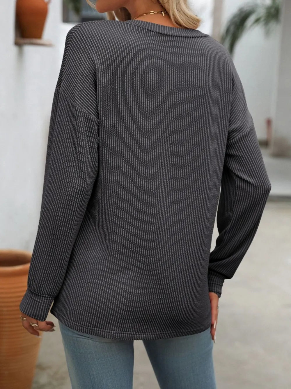 Mandy V-Neck Long Sleeve T-Shirt - Treasured Gift's & More