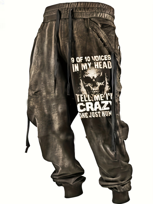 Halloween Skull Print, Men's Drawstring Sweatpants