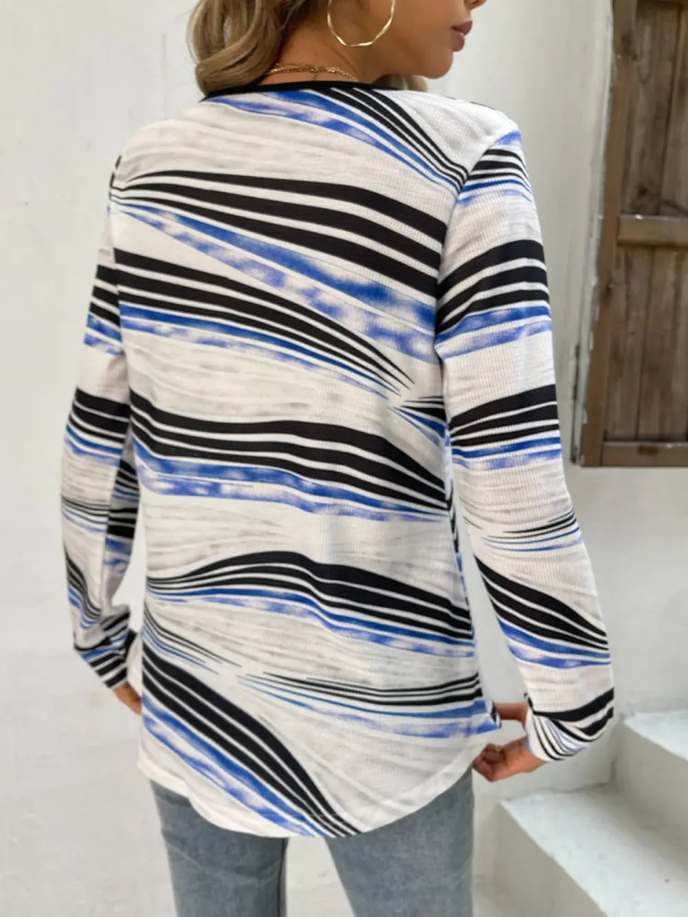Shiny Printed Half Zip Long Sleeve T-Shirt - Treasured Gift's & More