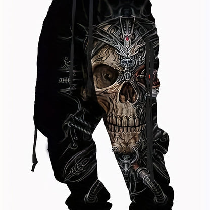 Halloween Skull Print, Men's Drawstring Sweatpants