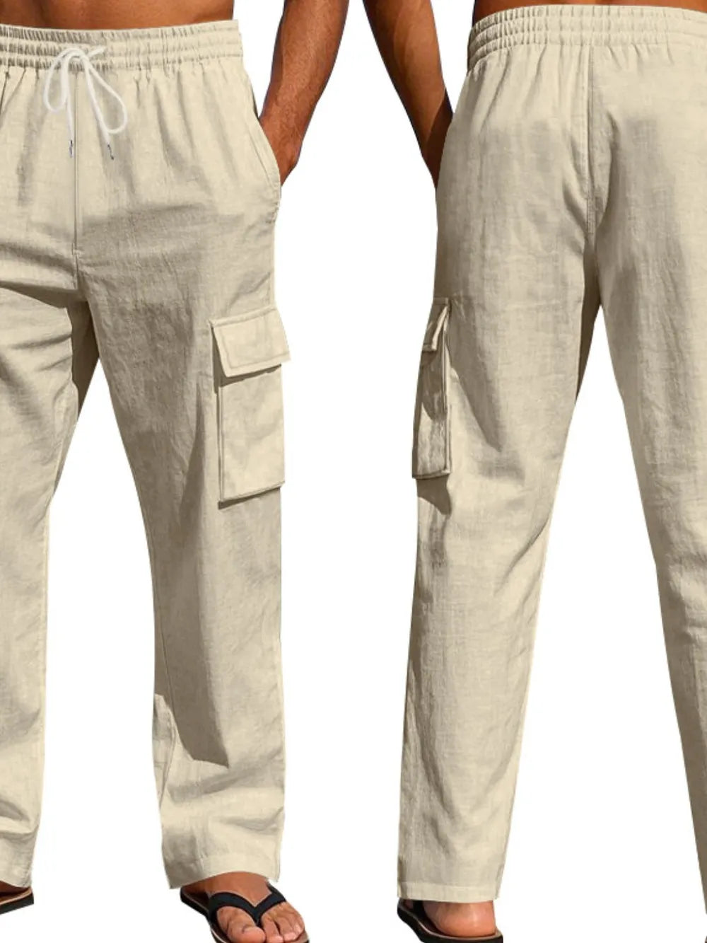 Men's Full Size Drawstring Pants with Pockets Plus Size - Treasured Gift's & More