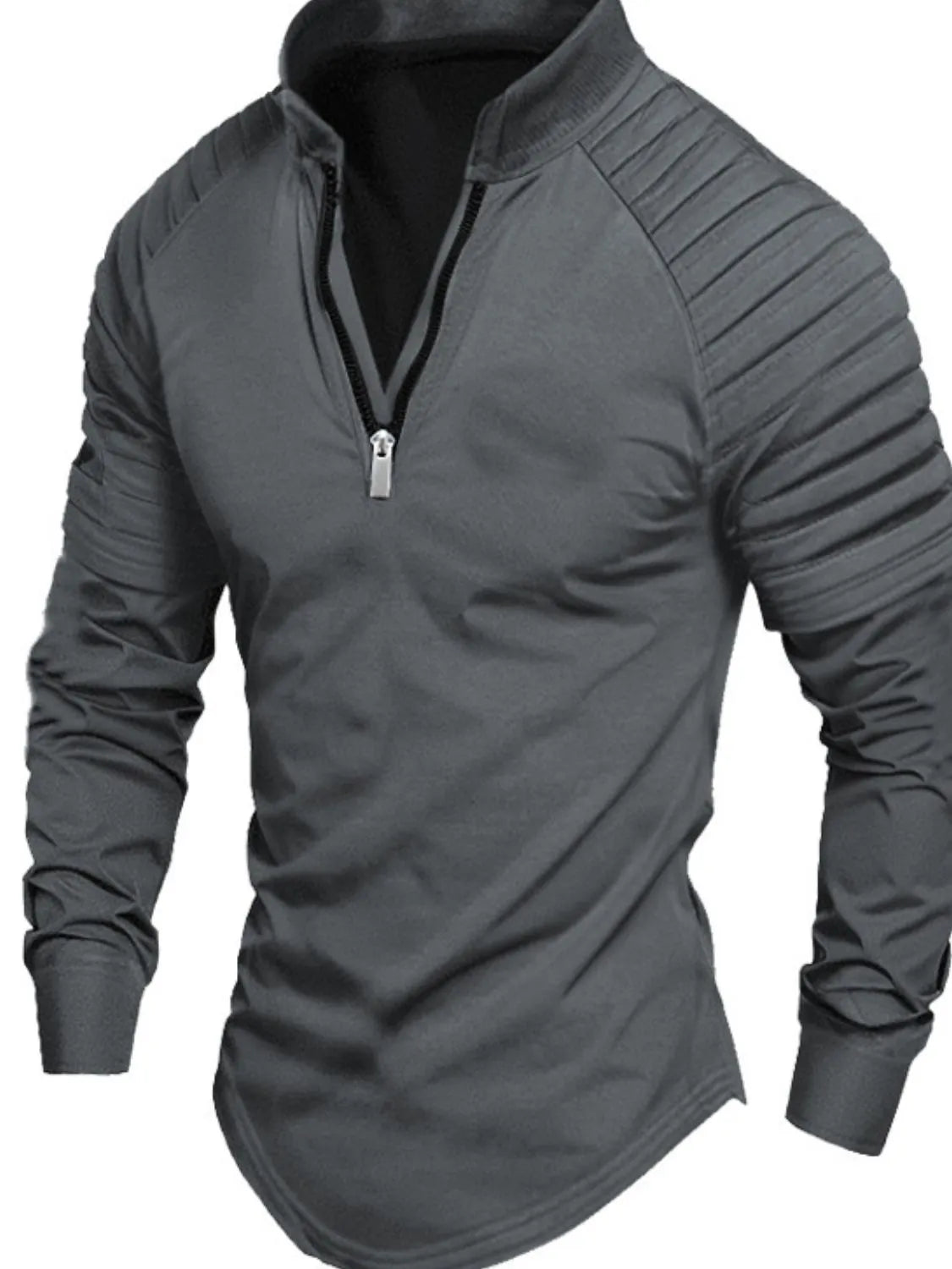 Men's Full Size Quarter Zip Long Sleeve Polo Plus SIze - Treasured Gift's & More