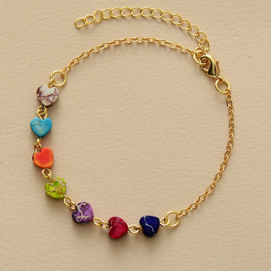 Heart Natural Stone Bracelet - Treasured Gift's & More