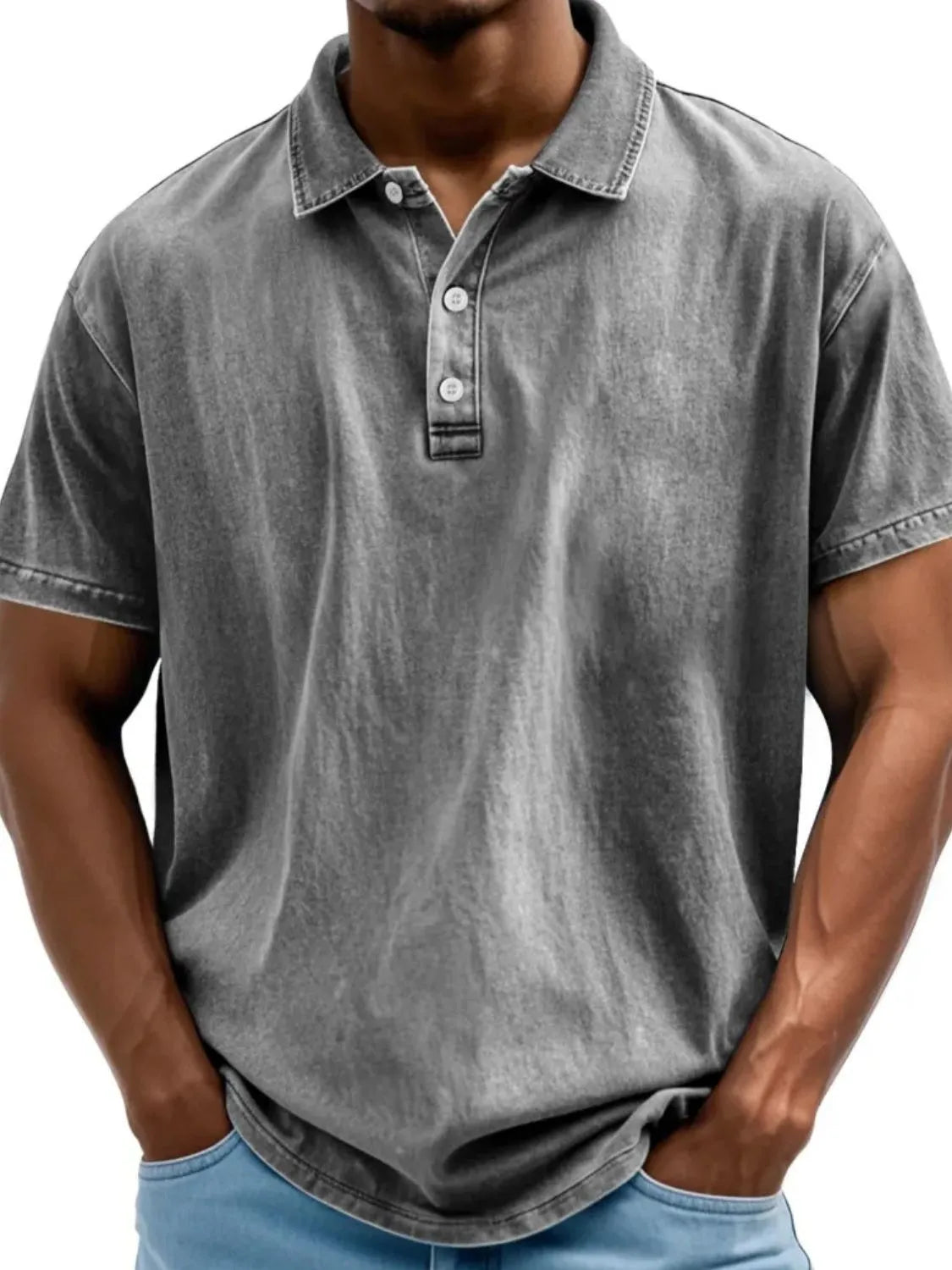 Men's Full Size Collared Neck Short Sleeve Polo Plus Size - Treasured Gift's & More