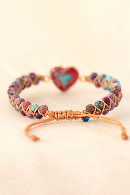 Handmade Heart Shape Natural Stone Bracelet - Treasured Gift's & More