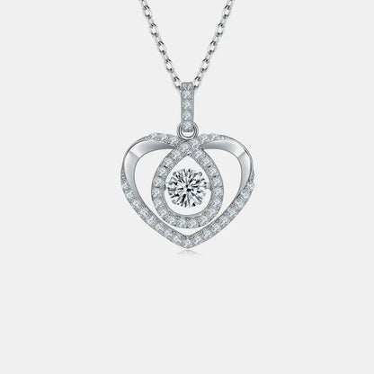 Moissanite 925 Sterling Silver Heart Shape Necklace - Treasured Gift's & More