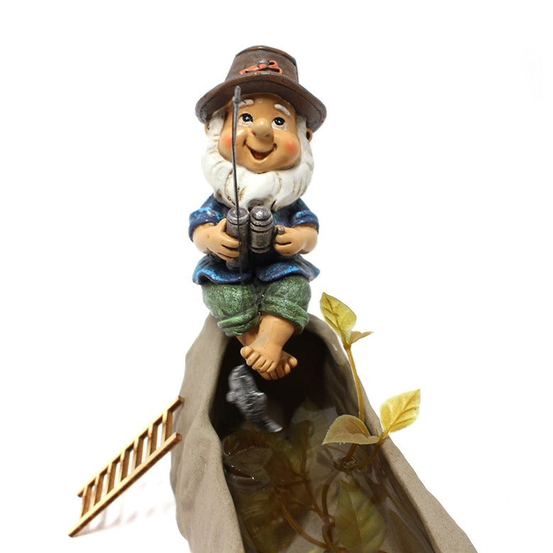 Fishing Dwarf Resin Doll Landscape Flower Pot Resin - Just $13.80! Shop now at Treasured Gift's & More