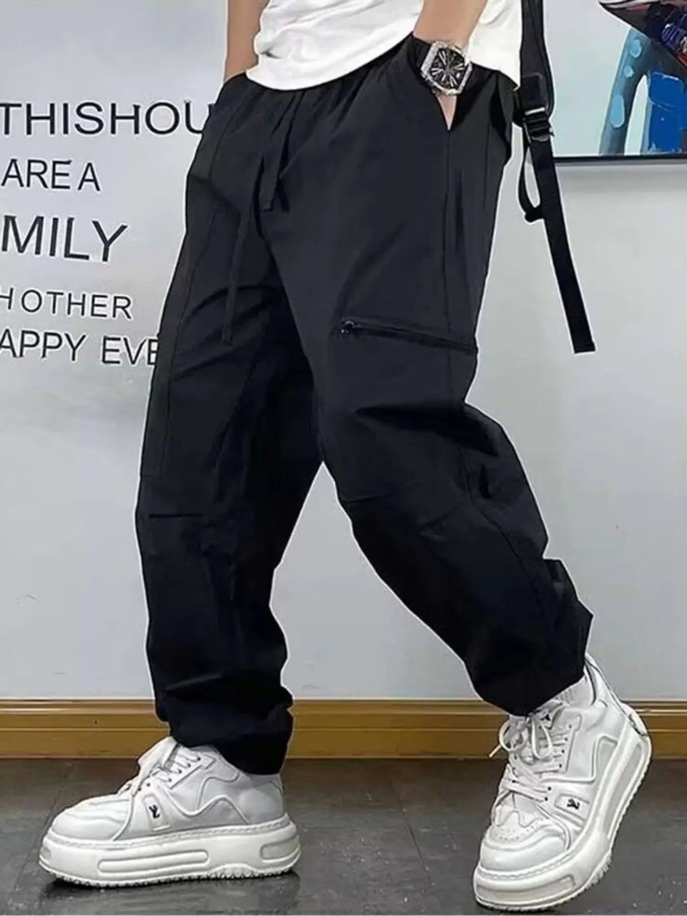 Men's Plus Size Drawstring Loose Fit Pants - Treasured Gift's & More