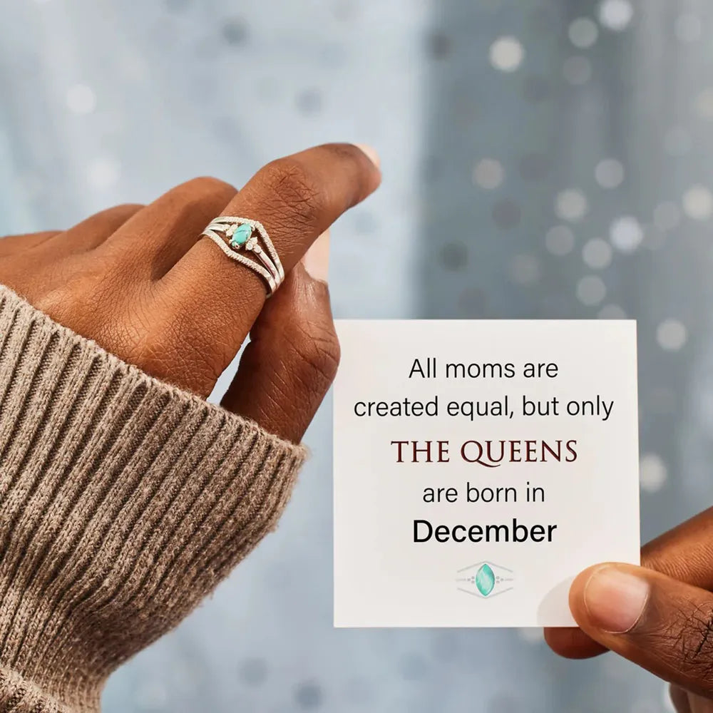 Artificial Turquoise V Shape Inlaid Zircon Ring - Treasured Gift's & More