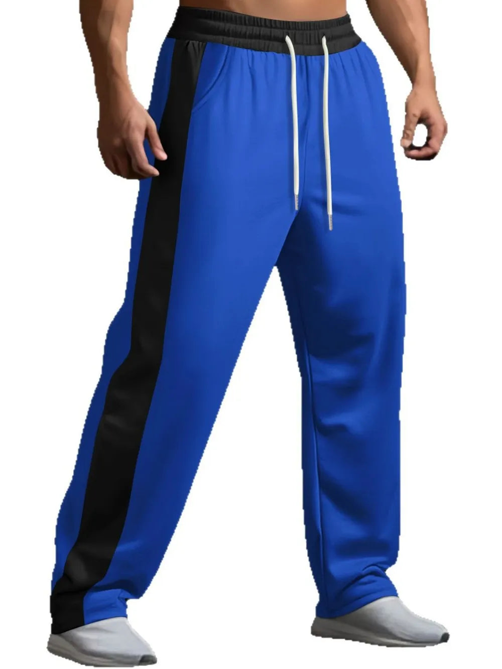 Men's Full Size Drawstring Contrast Wide Leg Pants Plus Size - Treasured Gift's & More