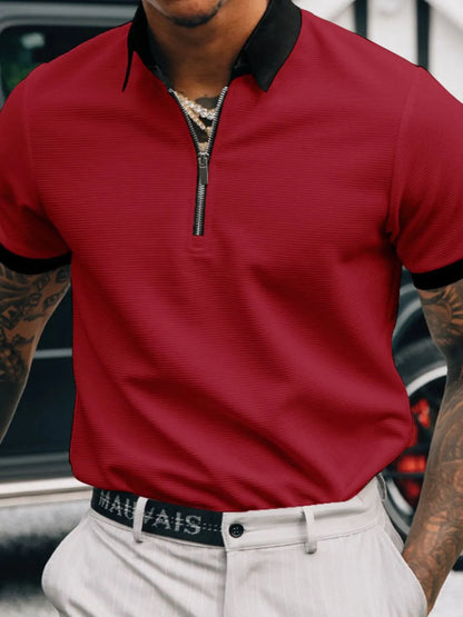 Men's Full Size Collared Neck Short Sleeve Polo Plus Size - Treasured Gift's & More